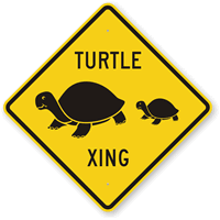 Turtle Xing with Graphic Sign