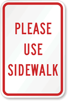 Please Use Sidewalk Parking Sign
