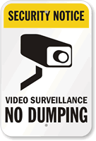 Security Notice No Dumping Video Surveillance Sign