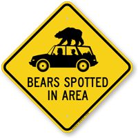 Bears Spotted In Area Caution Sign