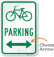 Bicycle Parking Sign with Arrow