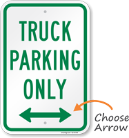 Truck Parking Only Sign with Arrow