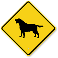 Black Lab Symbol Guard Dog Sign