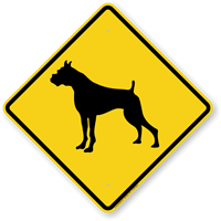 Boxer Symbol Guard Dog Sign