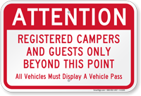 Attention  Registered Campers And Guests Only Sign