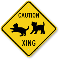 Caution Xing Animal Crossing Sign
