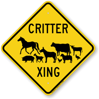 Critter Xing Animal Crossing Sign