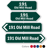 Custom Arrow Address Sign with House Number Street Name