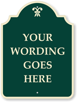 Custom Palladio Designer Sign with Motif Green Reverse