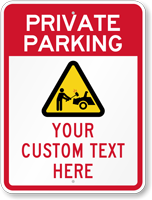 Custom Private Parking Unauthorized Cars Crushed Sign
