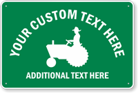 Custom Crossing Sign with Tractor Graphic