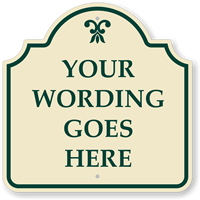 Custom Green Normal Designer Palladio Sign with Motif