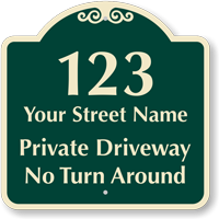 Customizable Private Driveway Signature Sign