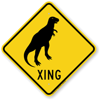 Dinosaur Xing Crossing Sign