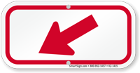 Downwards Left Arrow  Red