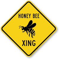 Honey Bee Xing Road Sign
