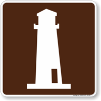 Lighthouse Symbol Sign For Campsite