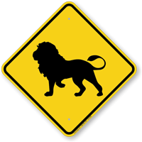 Lion Crossing Sign