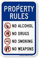 No Alcohol Drugs Smoking Weapons