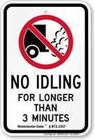 State Idle Sign for Westchester, New York