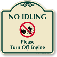 No Idling, Turn Off Engine Signature Sign, SKU: K2-0715