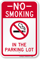 No Smoking In Parking Lot Sign