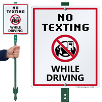 No Texting and Driving Sign
