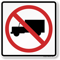 No Trucks (graphic only) Aluminum Traffic Sign