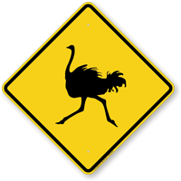 Ostrich Crossing Symbol Sign