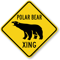 Polar Bear Xing Animal Crossing Sign