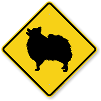 Pomeranian Symbol Guard Dog Sign