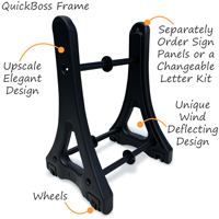 Portable Sidewalk A Frame  Black Frame Without Sign