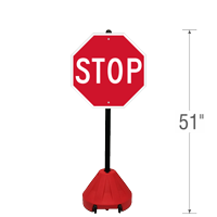 Stop, 48in Portable Sign Holder Kit