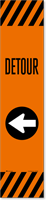 Reflective "Detour" Left Arrow Label