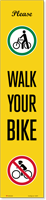 Reflective "Please Walk Your Bike" Label