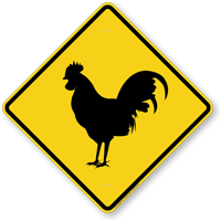 Rooster Crossing Symbol Sign