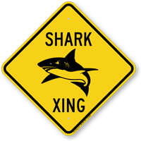 Shark Xing Animal Crossing Sign