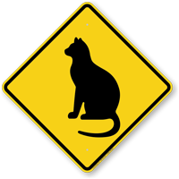 thumbnail image 2 of Set Of 3 Double-Sided "Slow Down Cat Crossing" Yard Signs - 12x16", Plastic With Metal H-Stakes 2 of 9