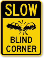 Slow Car Crash Proceed With Caution Sign