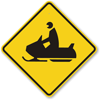 Snowmobile Crossing Sign Symbol