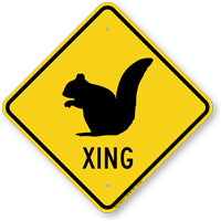 Squirrel Xing Road Sign
