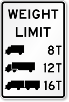 Trucks Weight Limit Sign