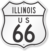 US 66 Illinois Route Marker Shield Sign