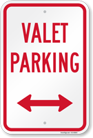 Valet Parking Arrow Sign