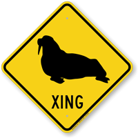 Walrus Xing Road Sign