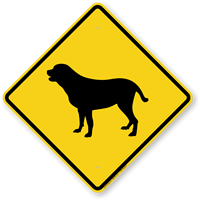 Yellow Lab Symbol Guard Dog Sign