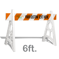 Custom O-Frame Barricade Labels Your Custom Text Here with Logo