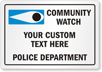 Custom Community Watch Police Department Label