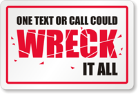 No Texting Or Calling Label