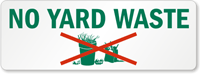 No Yard Waste Label